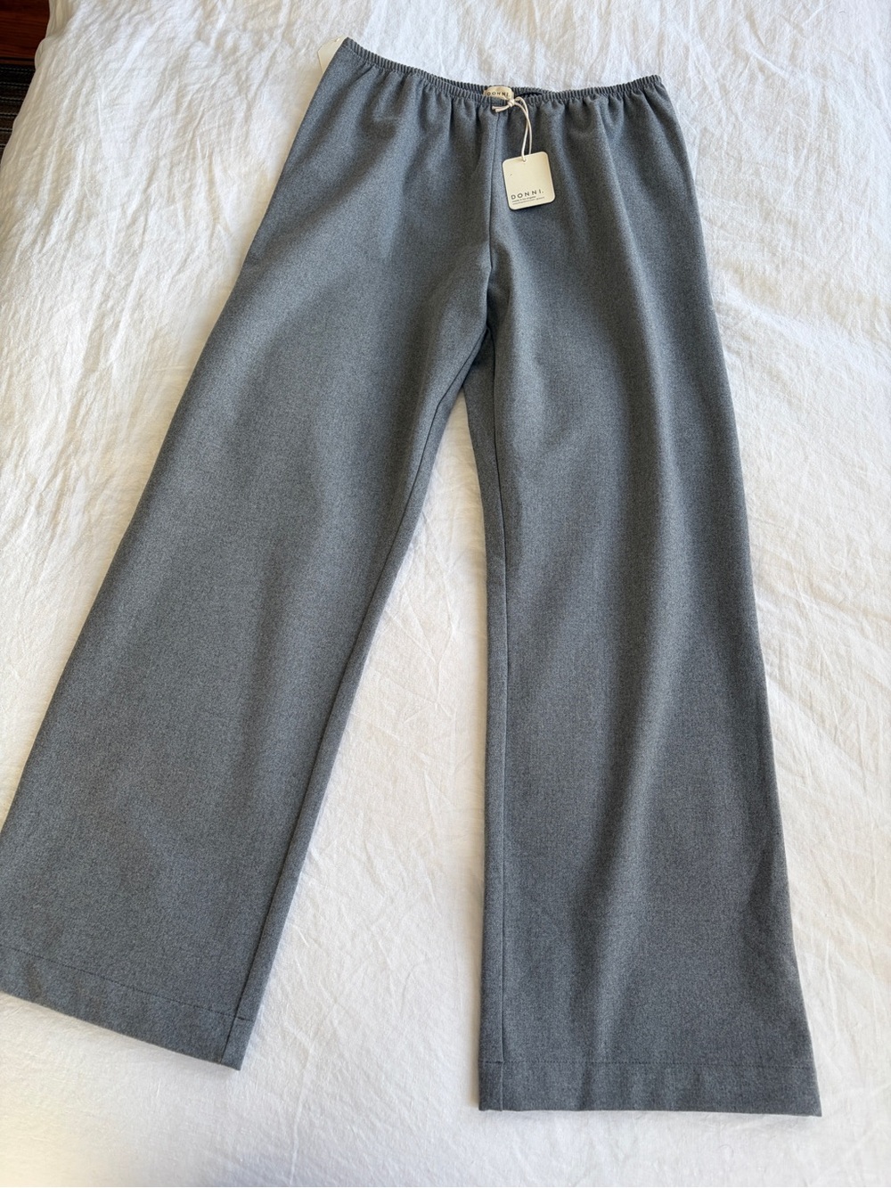 NWT Donni The Flannel Simple Pants Elastic Waist Pull On Trousers Heather Grey - Picture 8 of 12